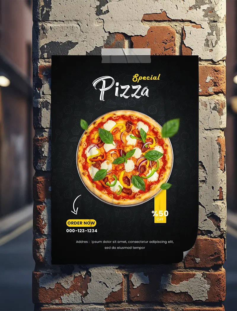 Modern Food Poster Design PSD